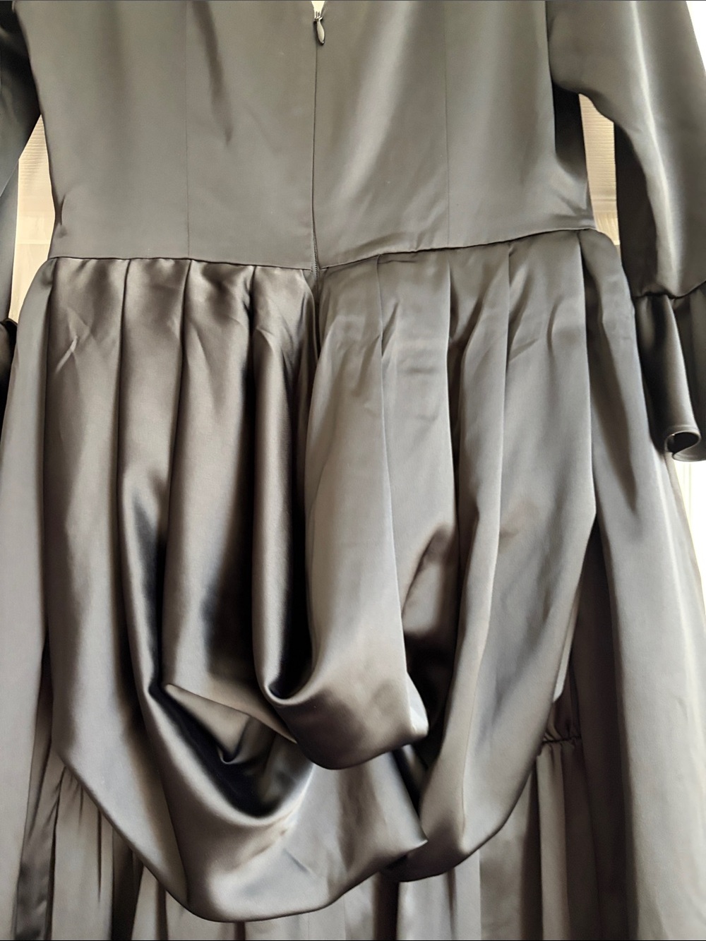 Dark Romance Satin Bustle Dress in Black - Picture 7 of 10